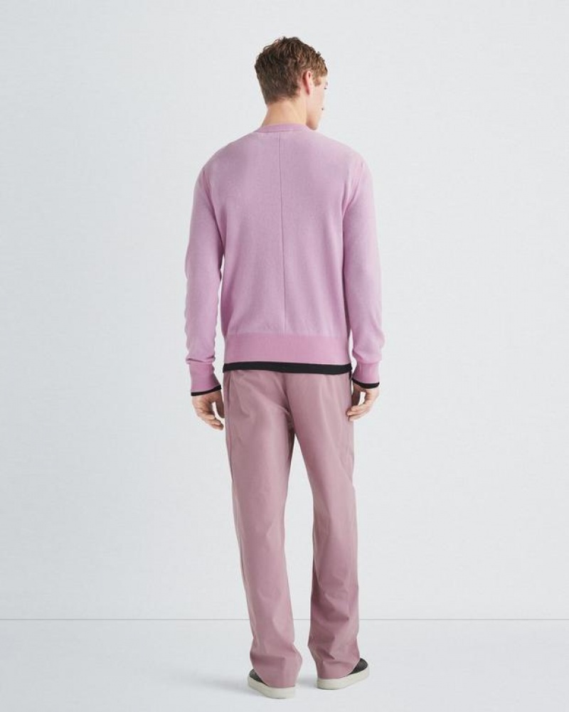 Men's Rag & Bone Bradford Cotton Relaxed Fit Pants Pink | 052WQRIBJ