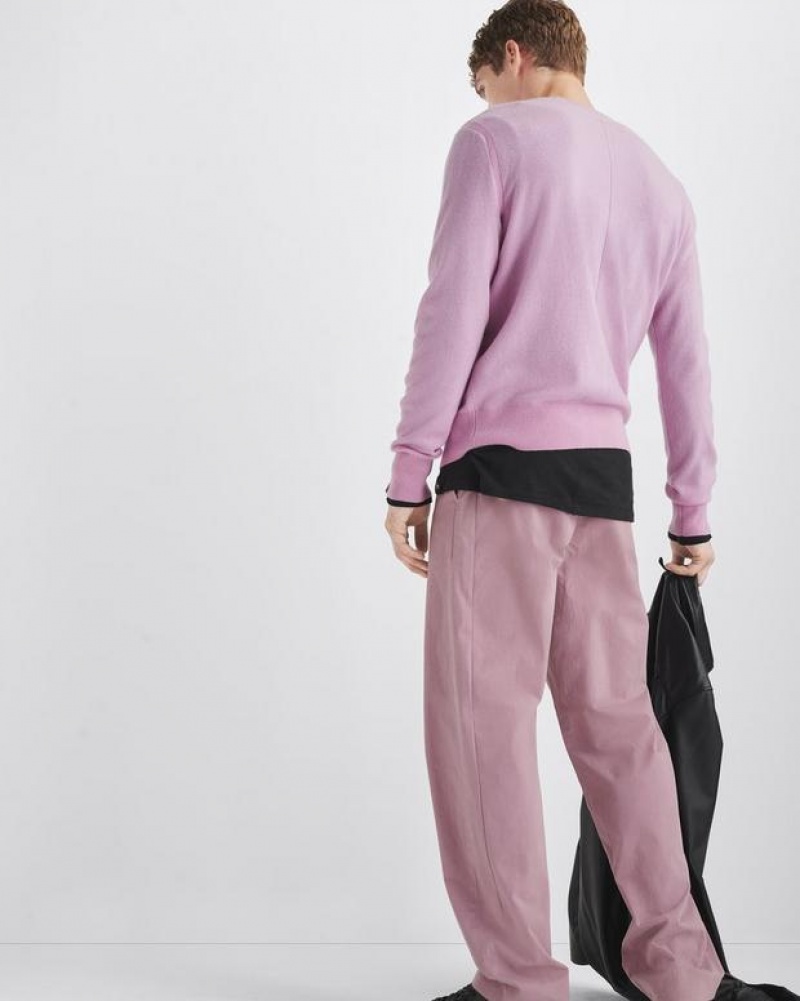 Men's Rag & Bone Bradford Cotton Relaxed Fit Pants Pink | 052WQRIBJ