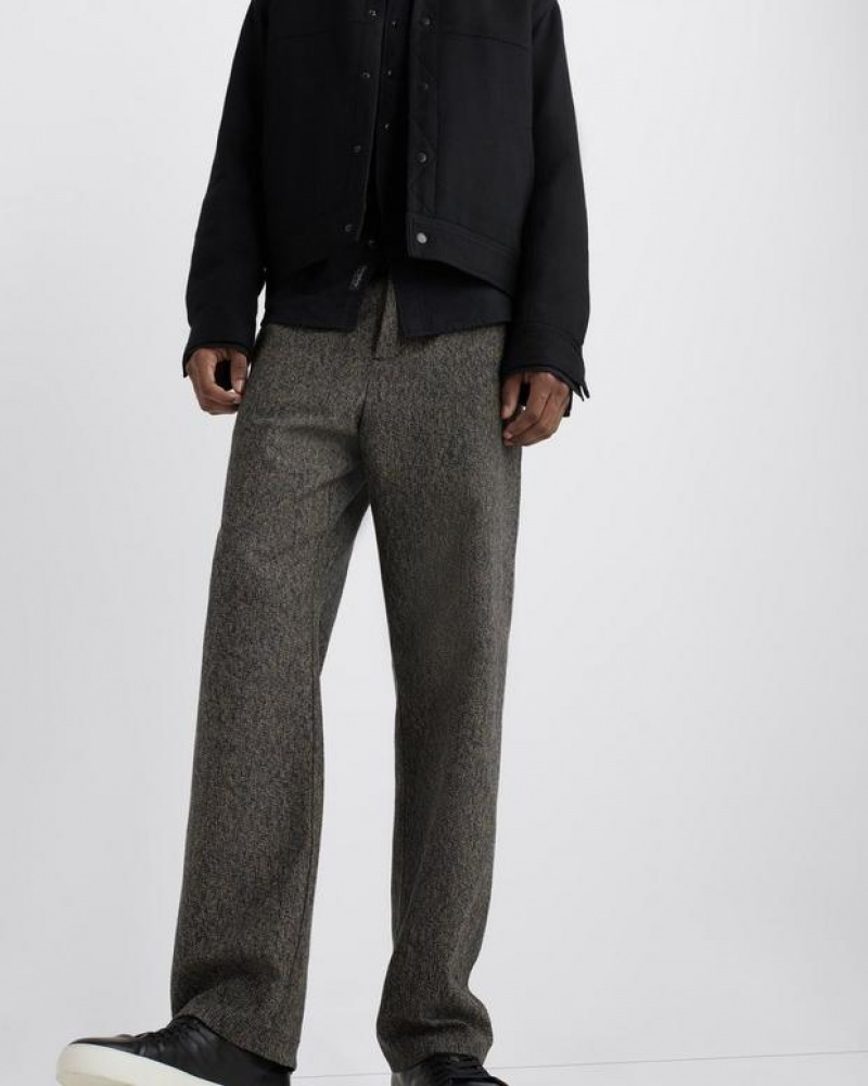 Men's Rag & Bone Bradford Mélange Tweed Relaxed Fit Pants Navy | 741XVFUGR