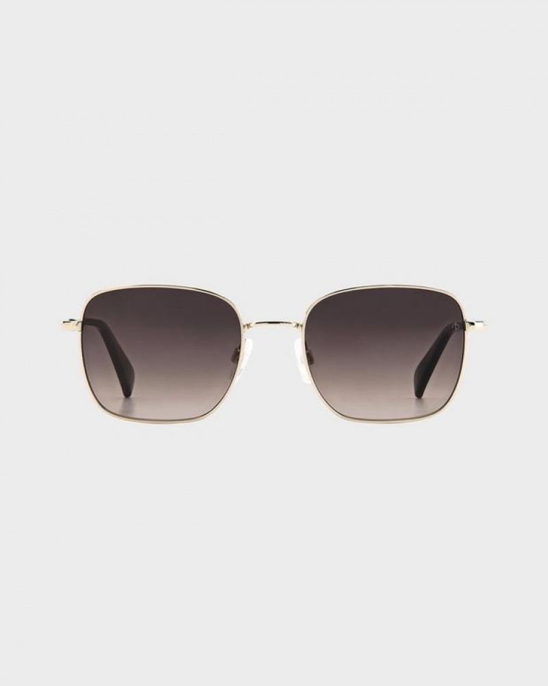 Men's Rag & Bone Breton Square Sunglasses Gold | 791BFEQXW