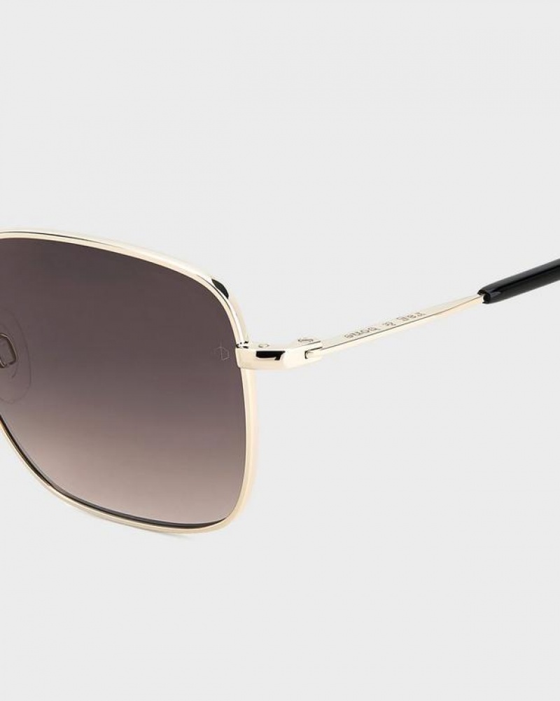 Men's Rag & Bone Breton Square Sunglasses Gold | 791BFEQXW