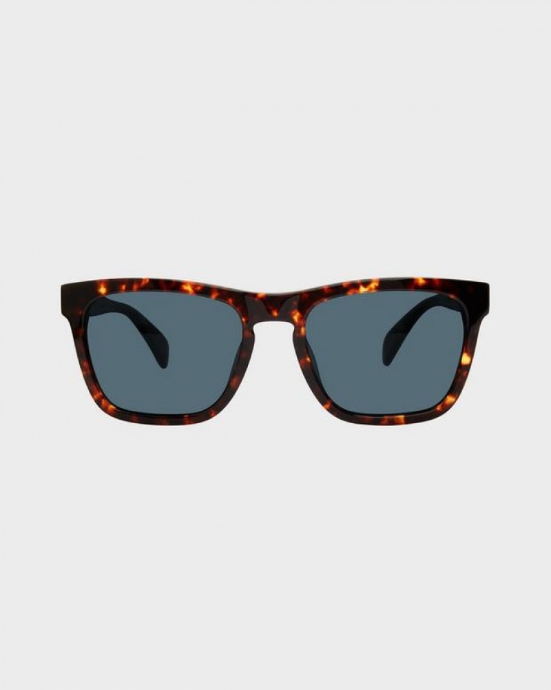 Men's Rag & Bone Cameron Rectangular Sunglasses Havana | 324FVNBOC