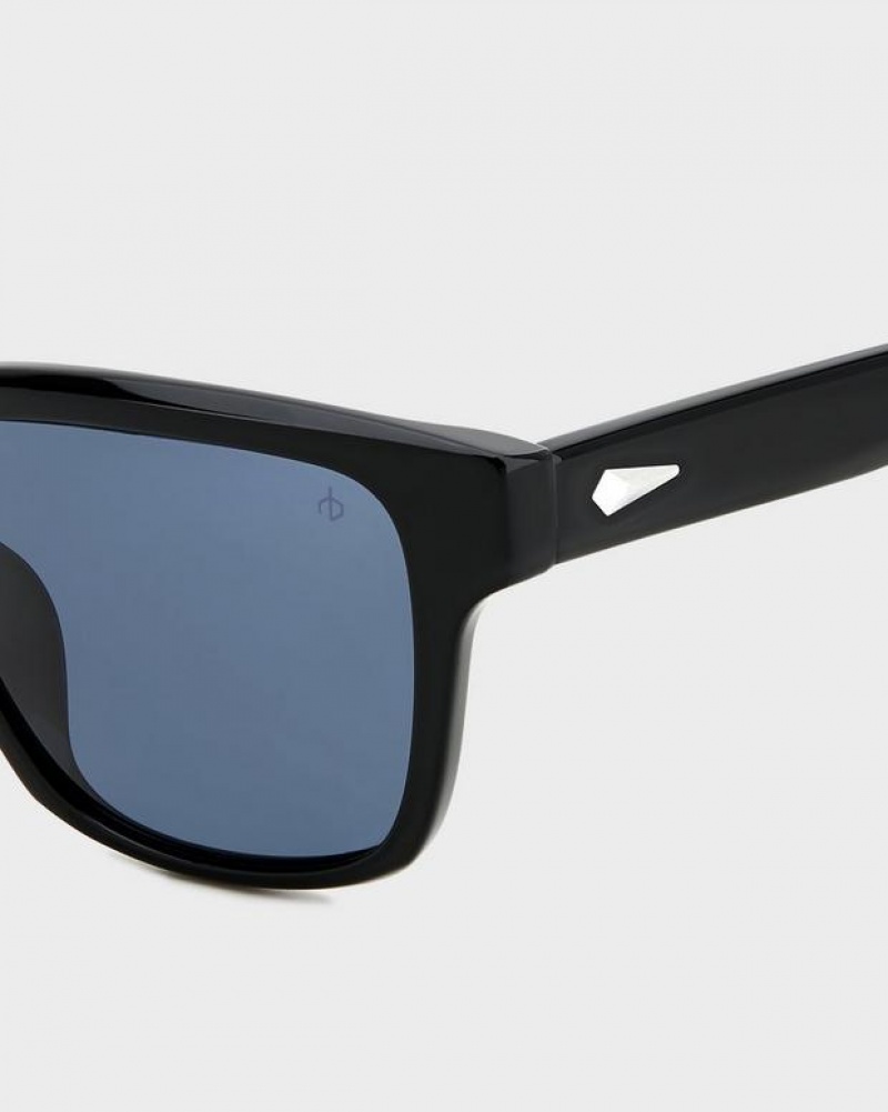 Men's Rag & Bone Canyon Square Sunglasses Black | 931TKGNWS