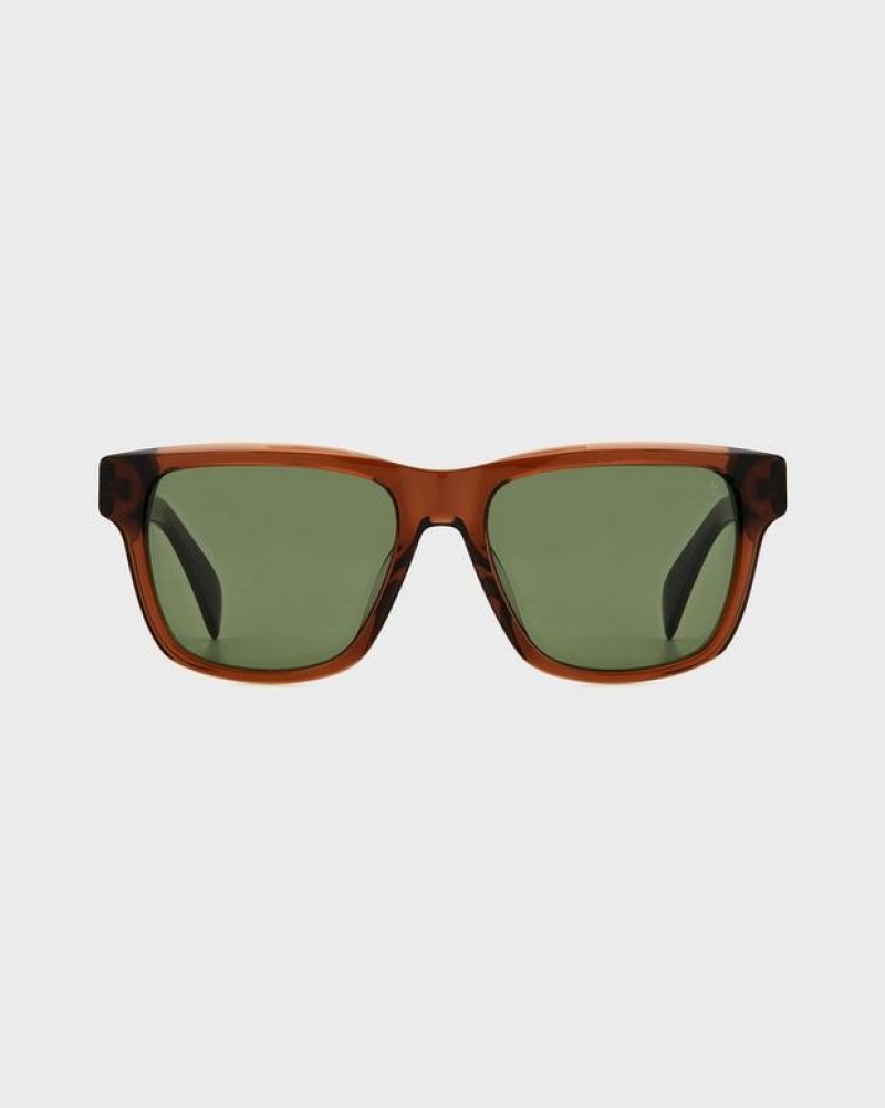 Men's Rag & Bone Canyon Square Sunglasses Brown | 056APZYKU