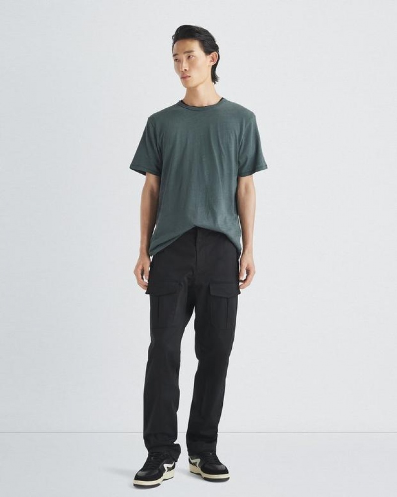 Men's Rag & Bone Classic Flame Tee Organic Cotton T-Shirt Grey Green | 263CAHPWJ