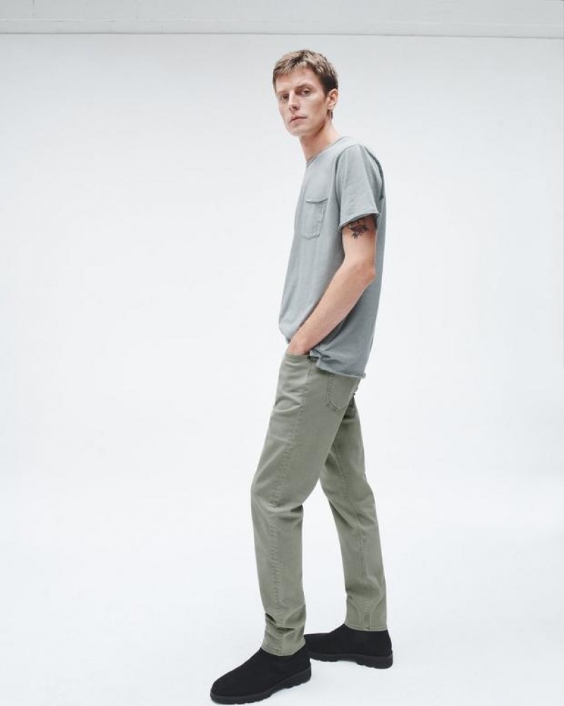 Men's Rag & Bone Fit 2 Slim Fit Aero Stretch Jeans Dark Mint | 563LGZFEK