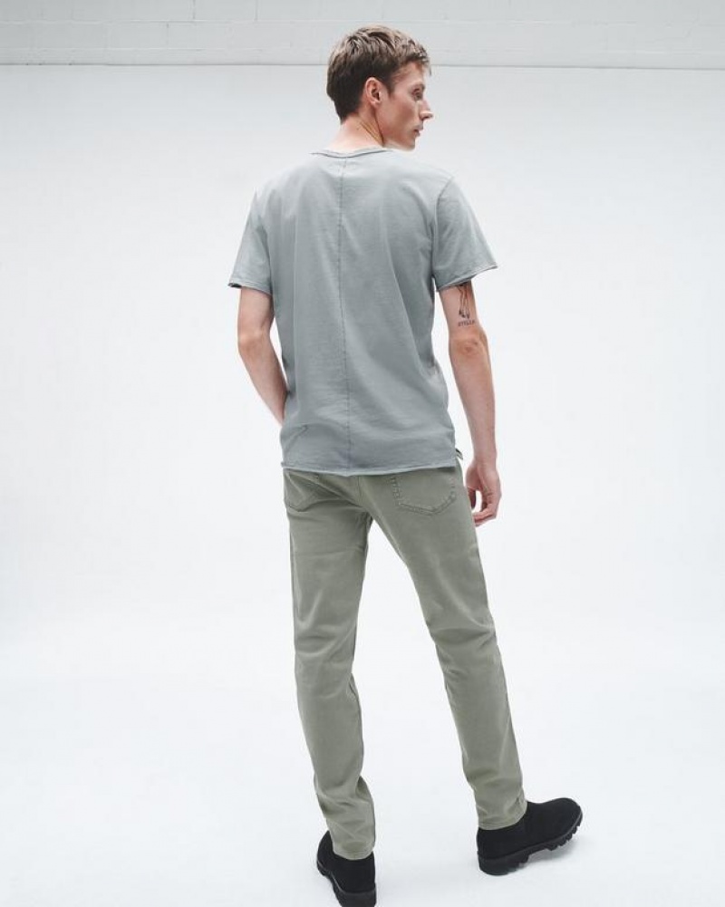 Men's Rag & Bone Fit 2 Slim Fit Aero Stretch Jeans Dark Mint | 563LGZFEK