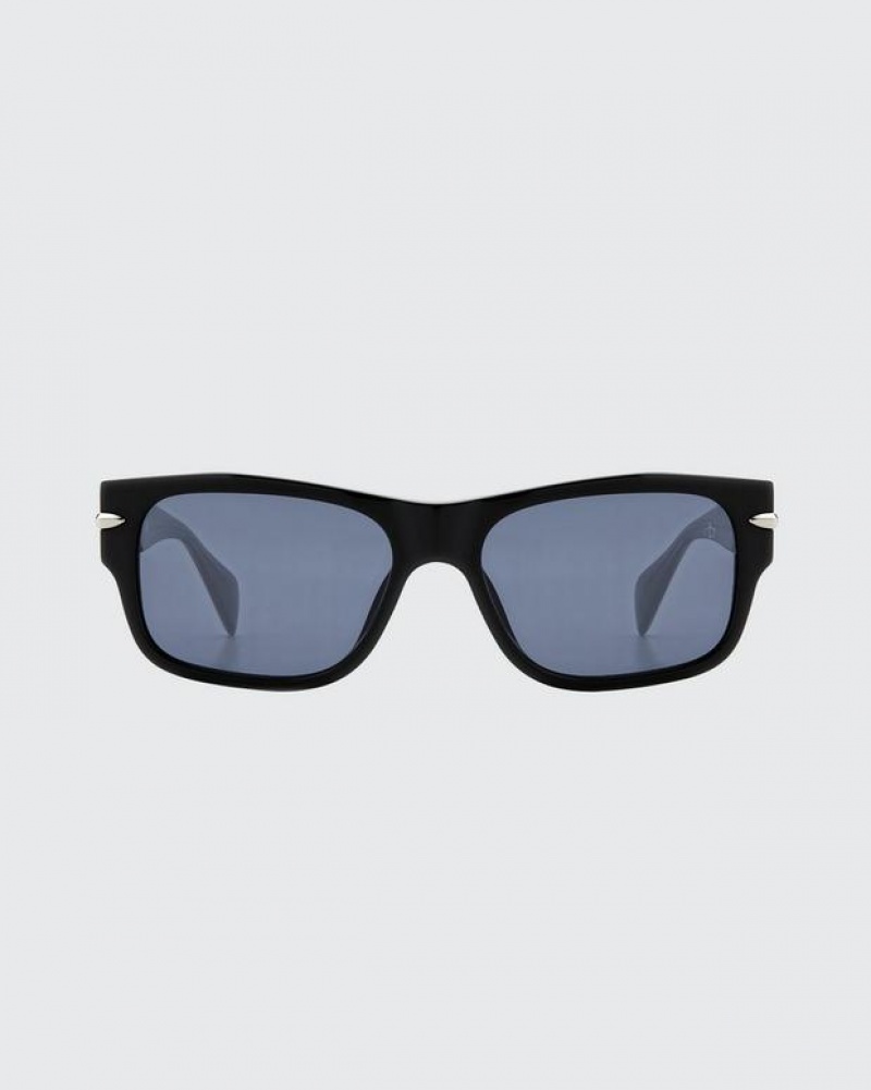 Men's Rag & Bone Fleetwood Square Sunglasses Black | 609URESLK