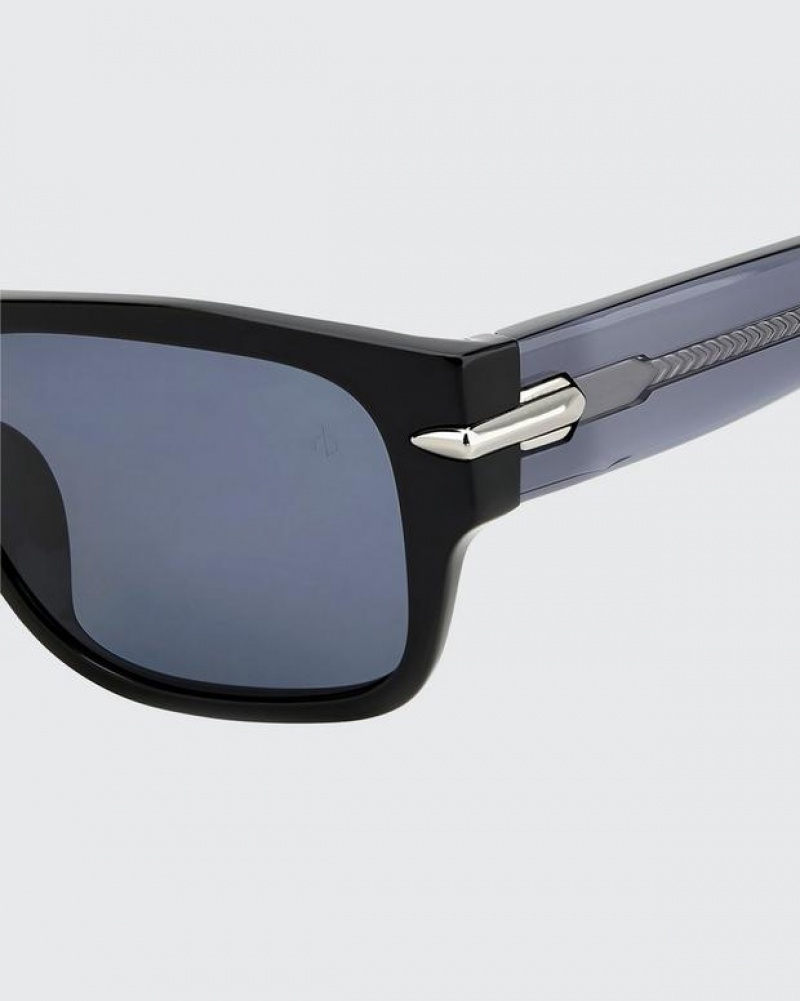 Men's Rag & Bone Fleetwood Square Sunglasses Black | 609URESLK