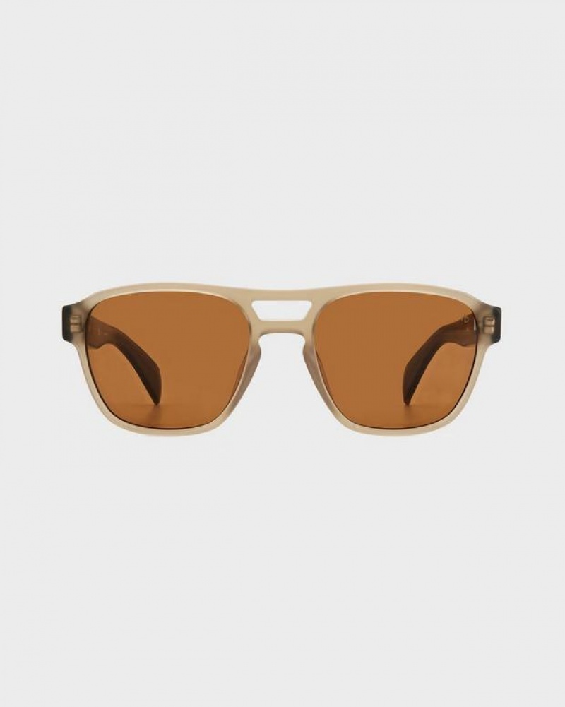 Men's Rag & Bone Flint Square Sunglasses Brown | 768NTHFBW