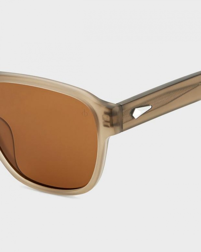 Men's Rag & Bone Flint Square Sunglasses Brown | 768NTHFBW