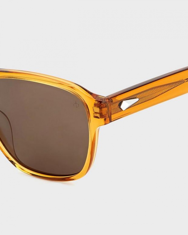 Men's Rag & Bone Flint Square Sunglasses Brown Orange | 126SOZAHP