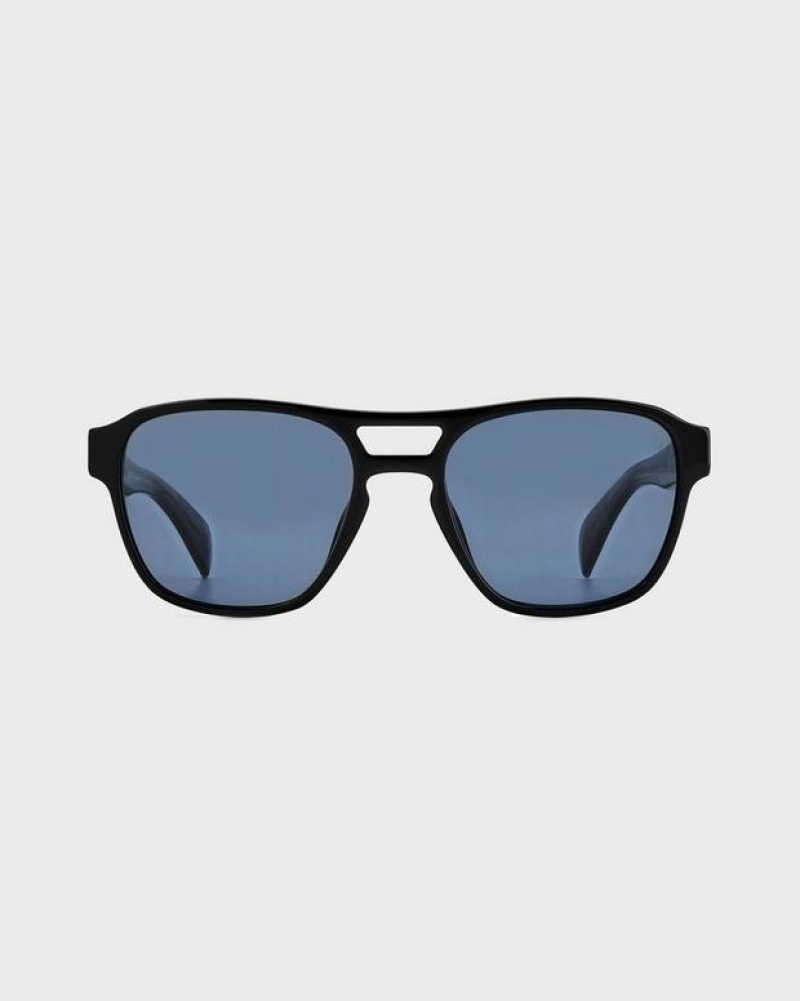 Men's Rag & Bone Flint Square Sunglasses Black | 806NAGYXU