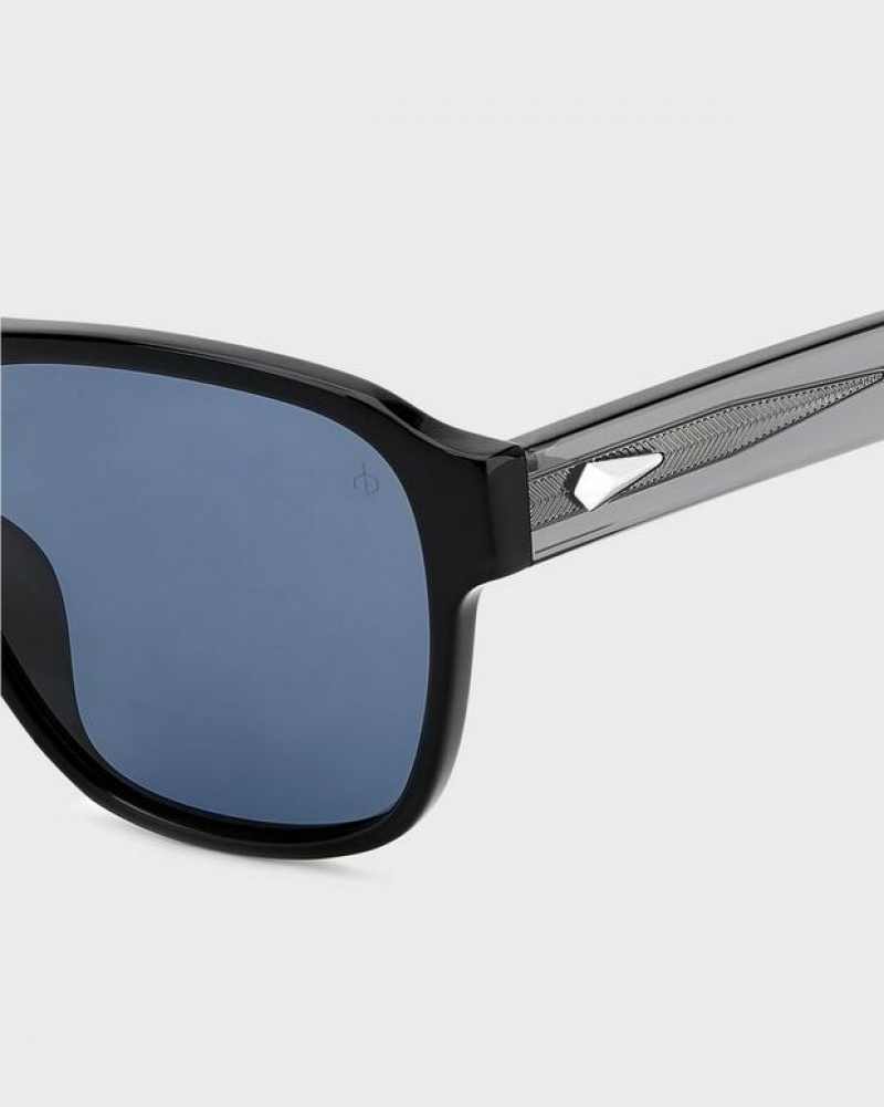 Men's Rag & Bone Flint Square Sunglasses Black | 806NAGYXU