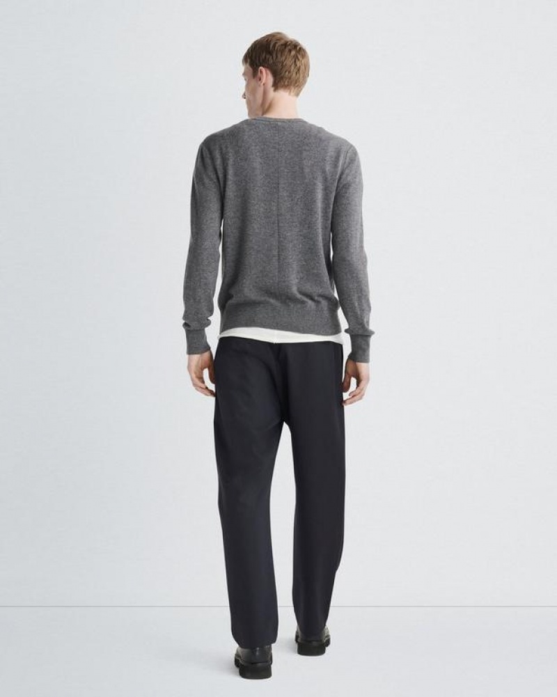 Men's Rag & Bone Harding Cashmere Crew Classic Fit Sweaters Grey | 680HPWYXS