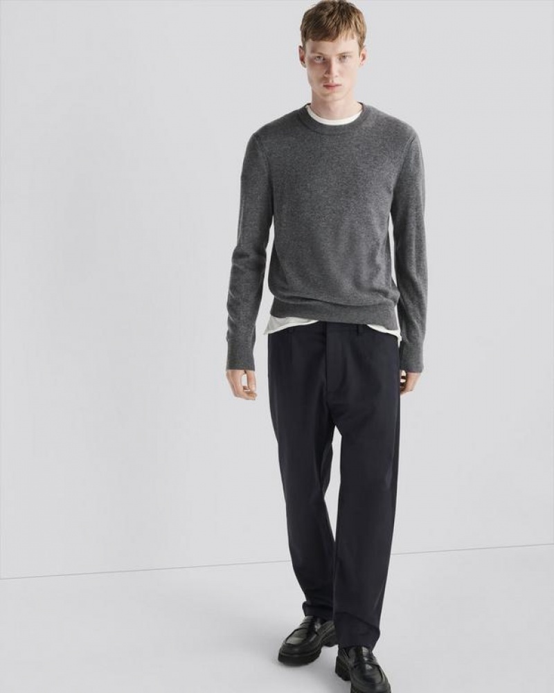 Men's Rag & Bone Harding Cashmere Crew Classic Fit Sweaters Grey | 680HPWYXS