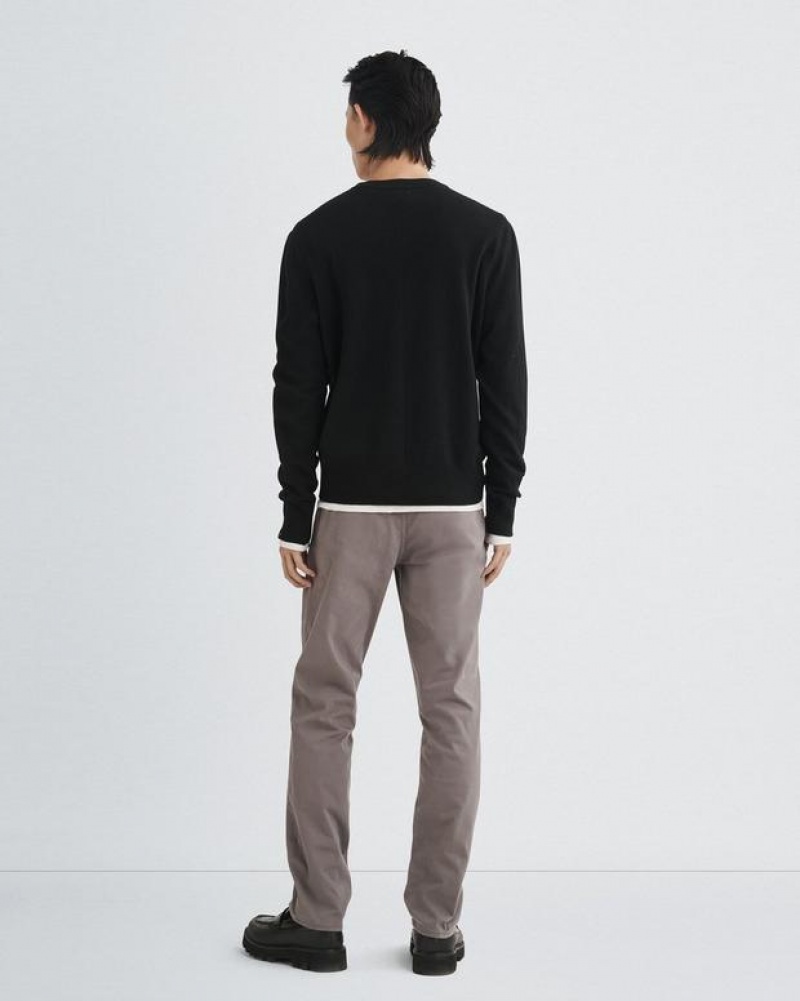 Men's Rag & Bone Harding Cashmere Crew Classic Fit Sweaters Black | 786CIQKME