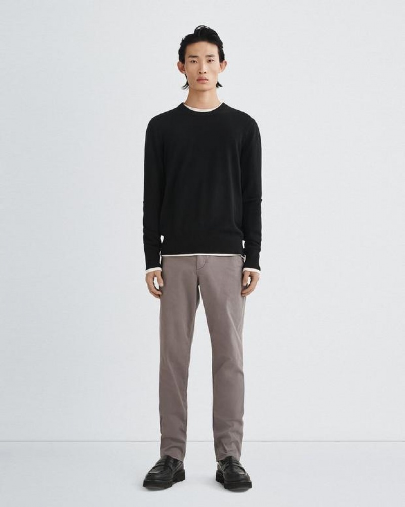 Men's Rag & Bone Harding Cashmere Crew Classic Fit Sweaters Black | 786CIQKME