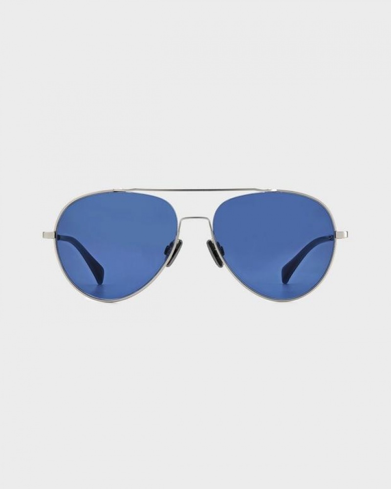 Men's Rag & Bone Hazel Aviator Sunglasses Grey | 429SQFUWP