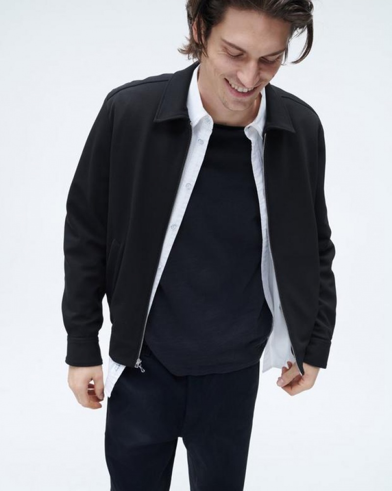 Men's Rag & Bone Irving Knit Relaxed Fit Jackets Black | 034ICTFQK