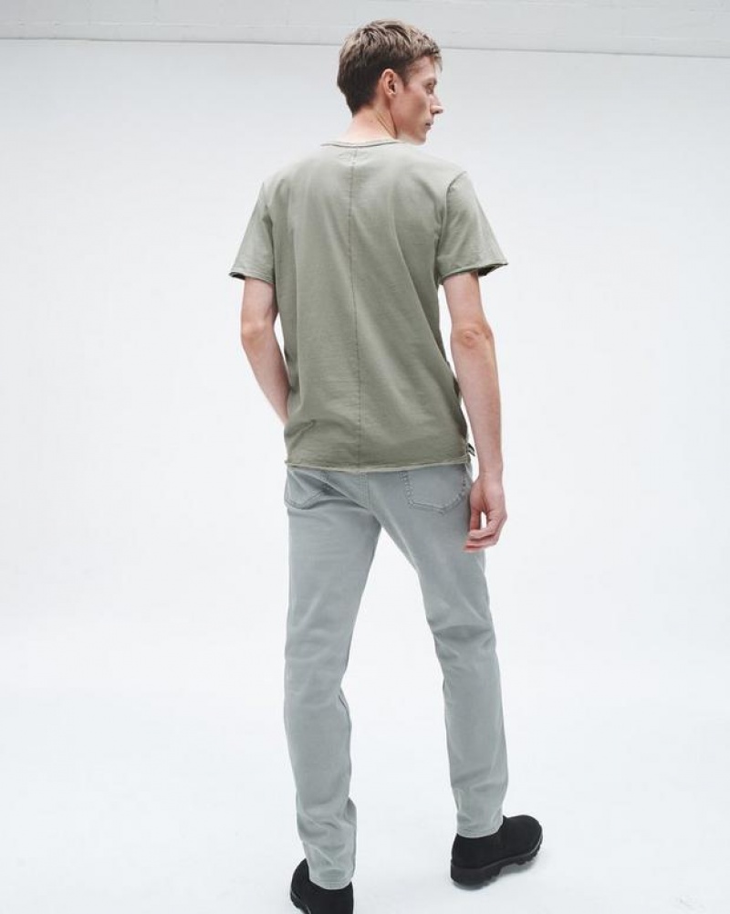 Men's Rag & Bone Miles Principal Jersey Tee Cotton T-Shirt Blue Grey | 795VIBGPO