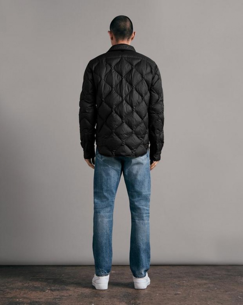 Men's Rag & Bone Padded Dane Nylon Classic Fit Jackets Black | 235RYHWVA