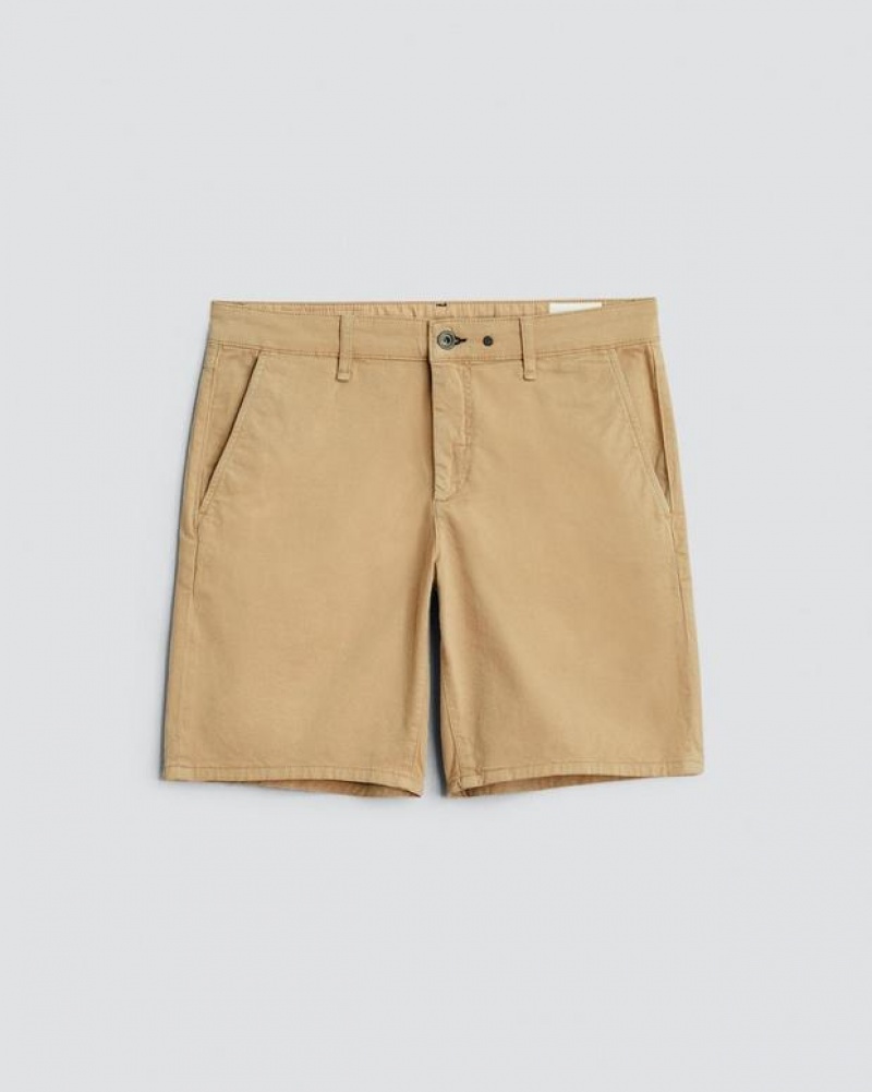 Men's Rag & Bone Perry Cotton Stretch Twill Slim Fit Shorts Cornstalk | 437JHYKNV