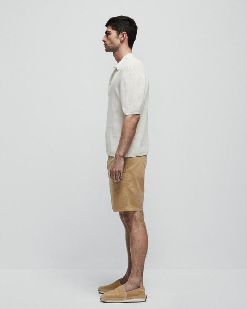 Men's Rag & Bone Perry Cotton Stretch Twill Slim Fit Shorts Cornstalk | 437JHYKNV