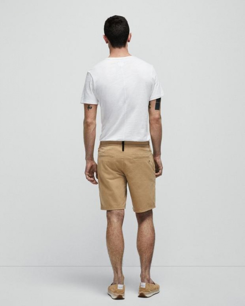 Men's Rag & Bone Perry Cotton Stretch Twill Slim Fit Shorts Cornstalk | 437JHYKNV