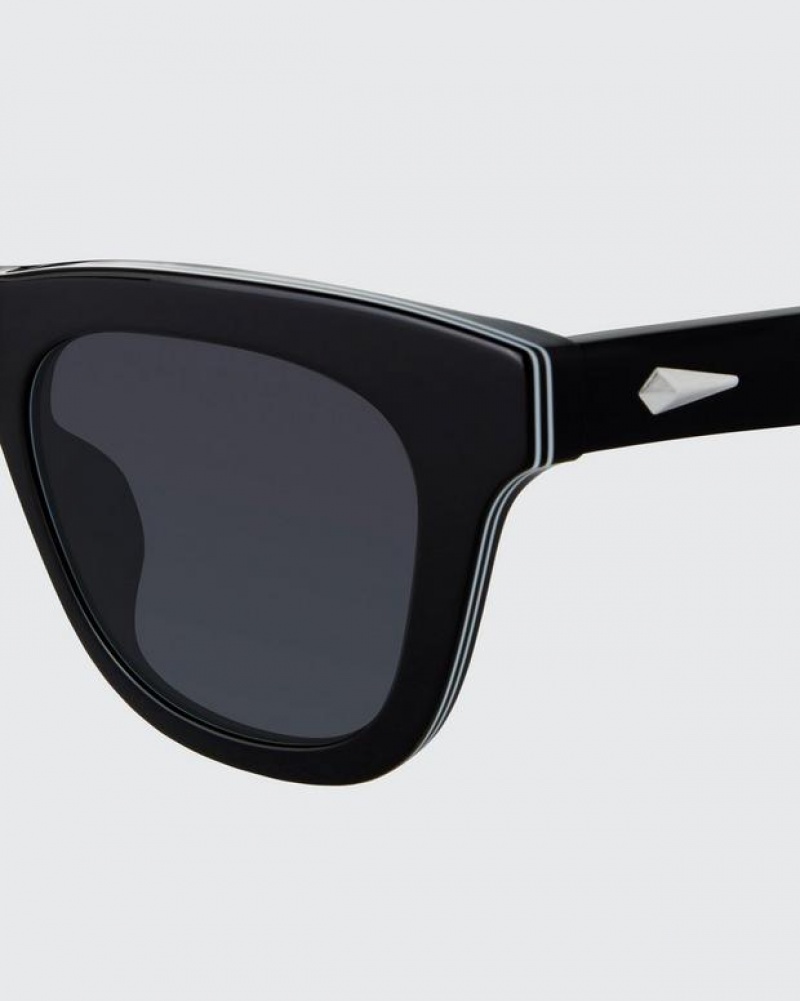 Men's Rag & Bone Perry Square Sunglasses Black | 468QSNVRA