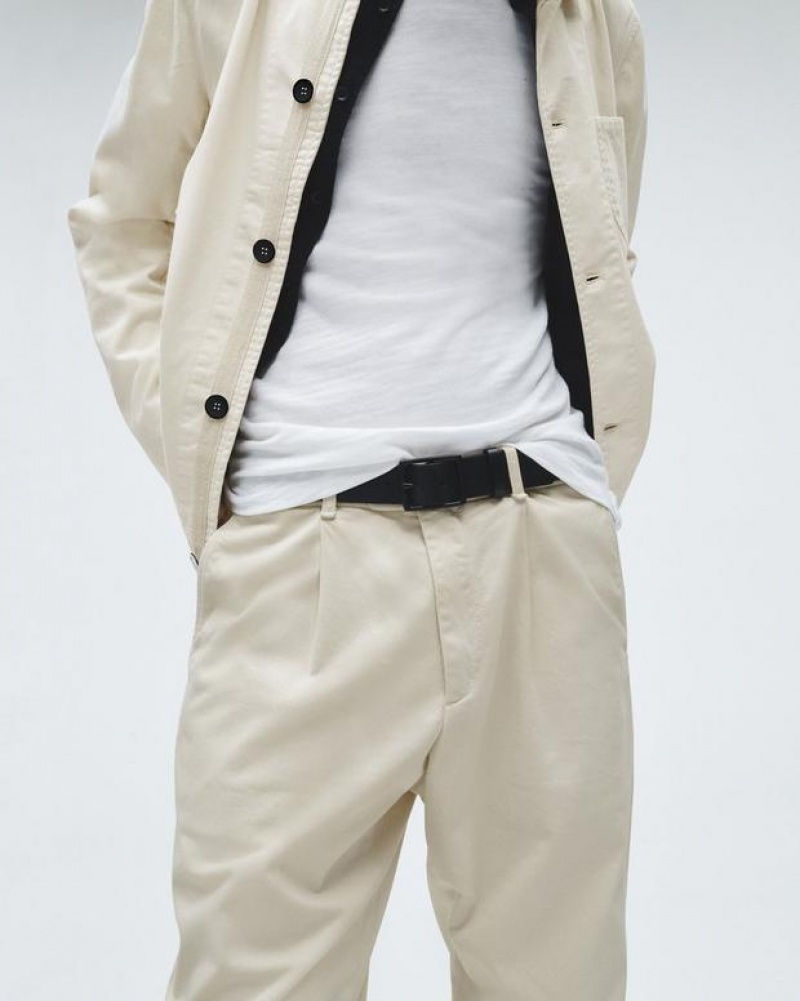 Men's Rag & Bone Pleated Cotton Chino Classic Fit Pants Turtledove | 704GUCIJB