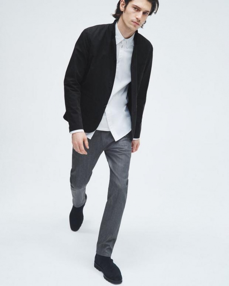 Men's Rag & Bone Prospect Peached Cotton Relaxed Fit Blazers Black | 460VSTYAP