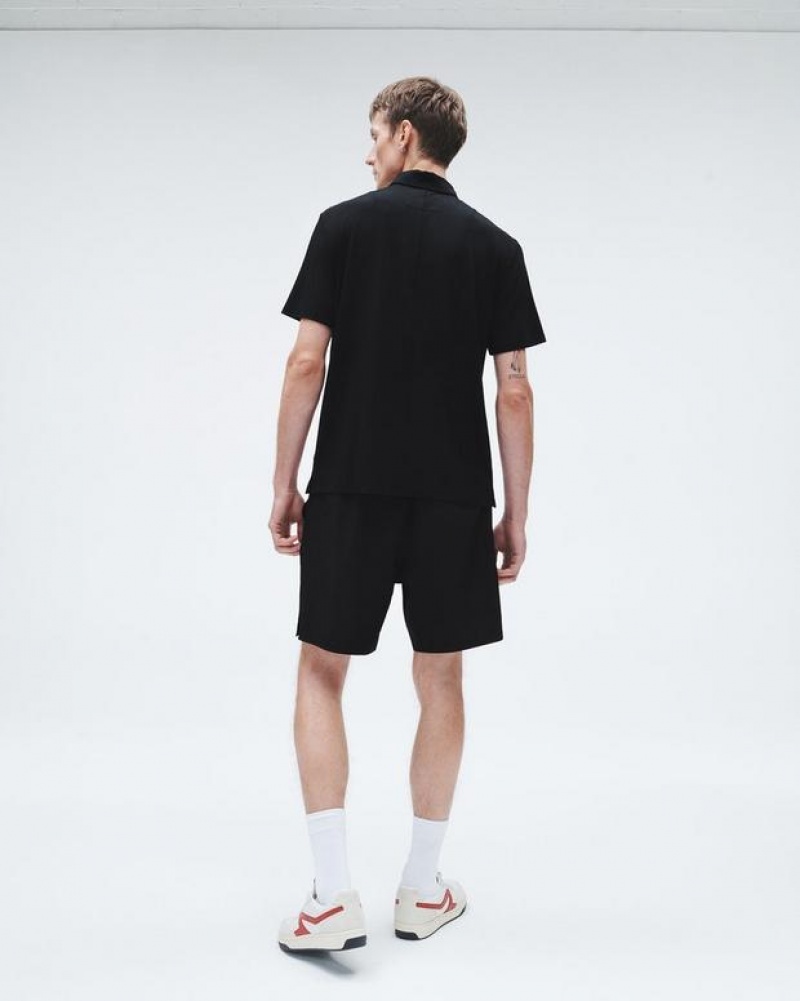 Men's Rag & Bone Pursuit Active Relaxed Fit Shorts Black | 962HJCMLZ