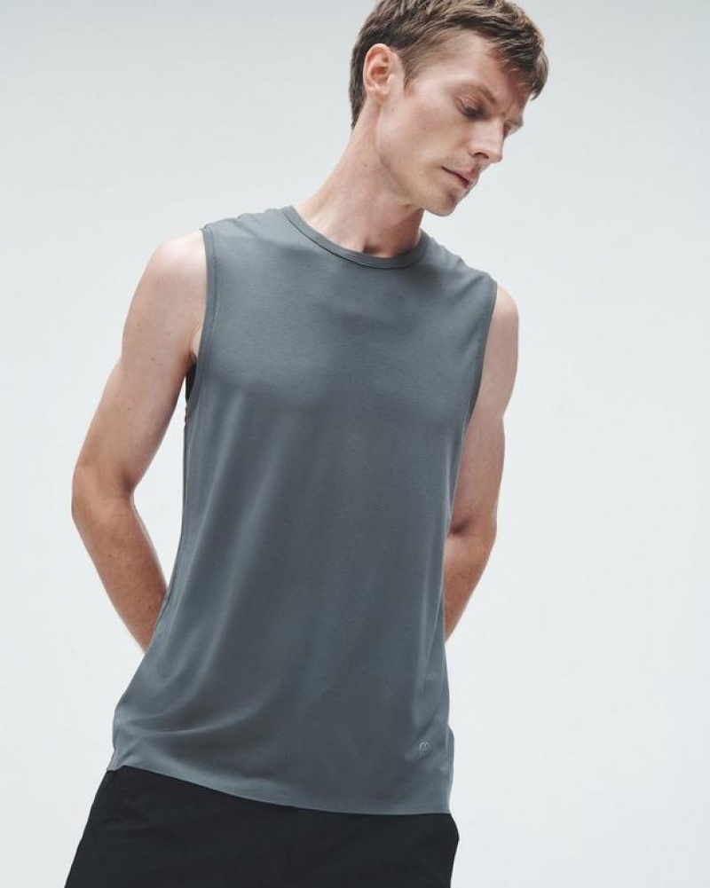 Men's Rag & Bone Pursuit Hayden Tank Tech Jersey T-Shirt Grey | 612NGHMYD