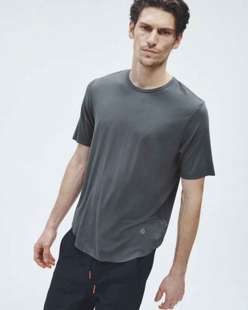 Men's Rag & Bone Pursuit Hayden Tee Tech Jersey T-Shirt Grey | 837BMHUWJ