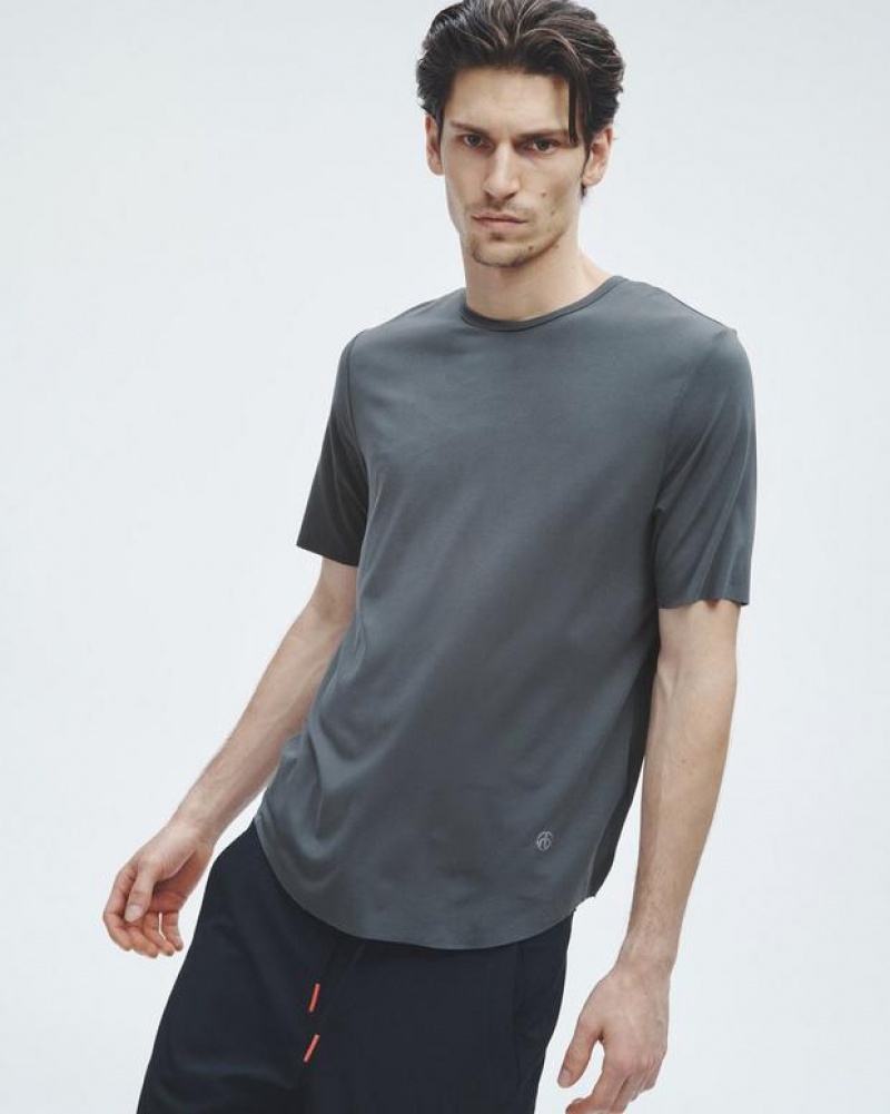 Men's Rag & Bone Pursuit Hayden Tee Tech Jersey T-Shirt Grey | 837BMHUWJ