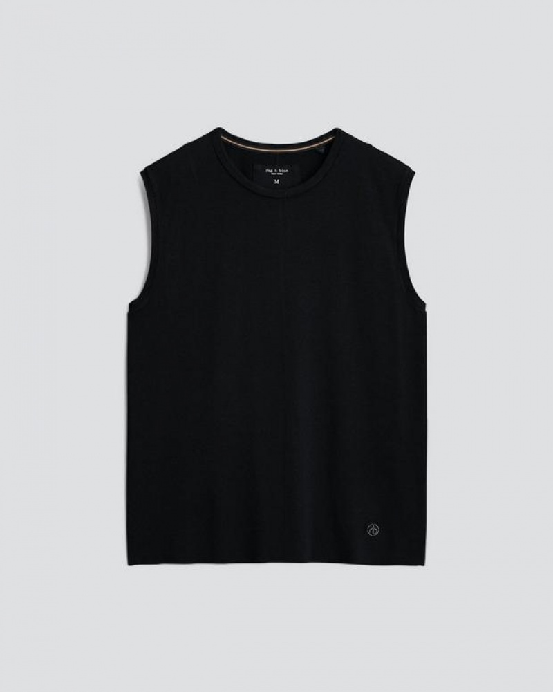 Men's Rag & Bone Pursuit Haydon Tank Tech Jersey T-Shirt Black | 024CFWGVI