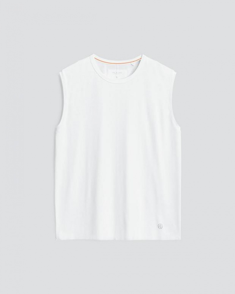 Men's Rag & Bone Pursuit Haydon Tank Tech Jersey T-Shirt White | 784BAHFPL