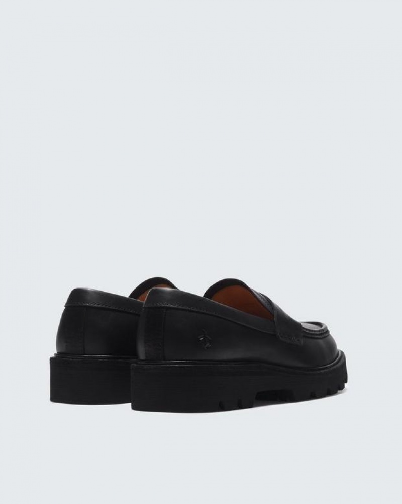 Men's Rag & Bone RB - Leather Penny Loafers Black | 038CHTUZF