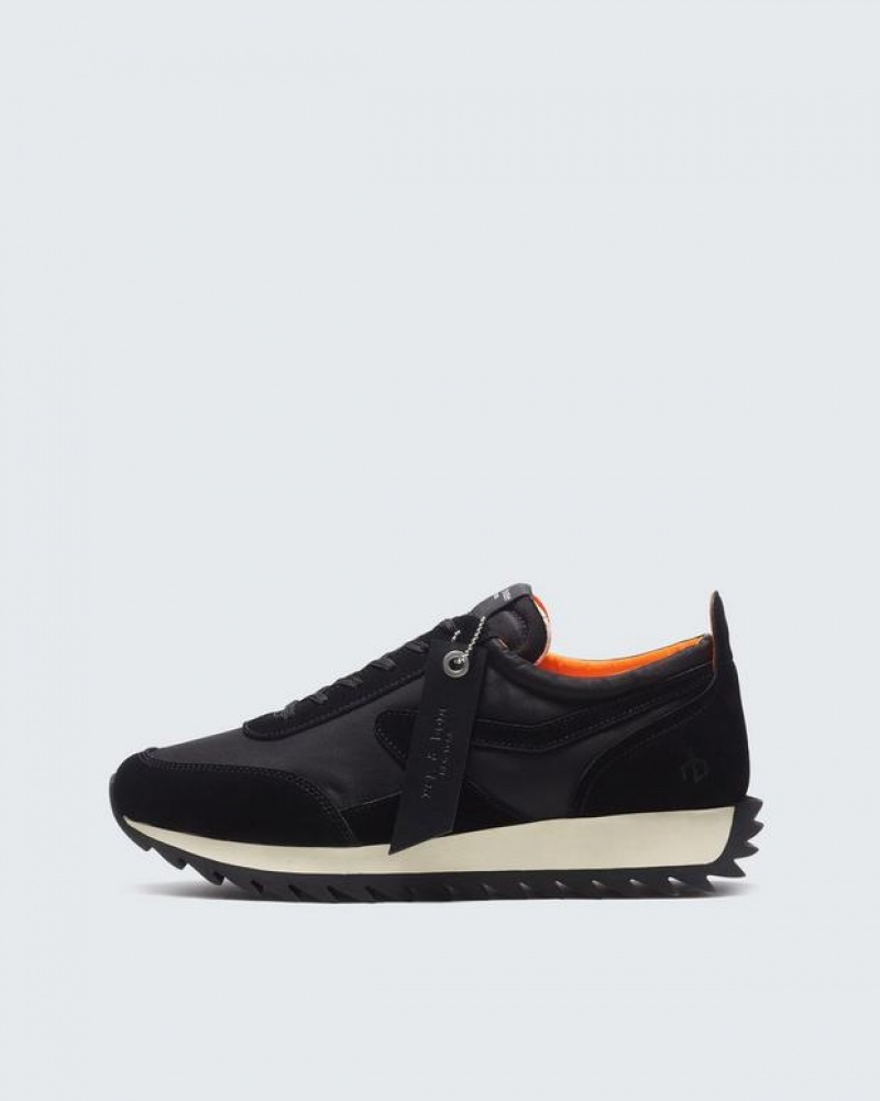 Men\'s Rag & Bone Retro Runner Bomber - Suede Low Shoes Black | 275EZHYCM