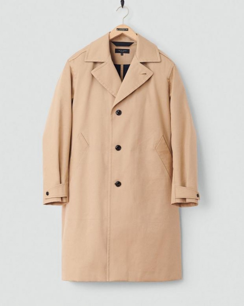 Men's Rag & Bone Slater Cotton Trench Relaxed Fit Coats Khaki | 806FCKJLT