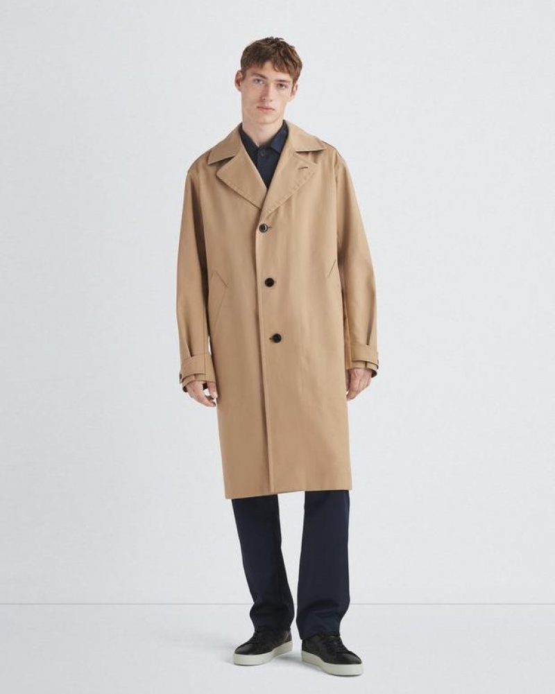 Men's Rag & Bone Slater Cotton Trench Relaxed Fit Coats Khaki | 806FCKJLT