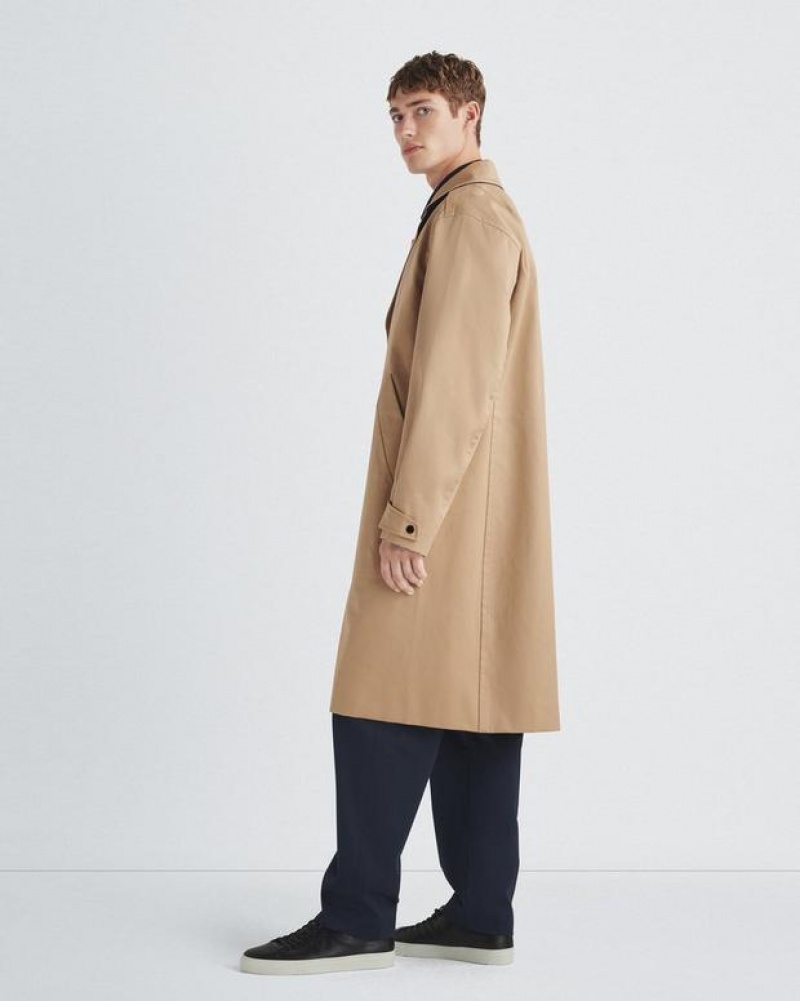 Men's Rag & Bone Slater Cotton Trench Relaxed Fit Coats Khaki | 806FCKJLT