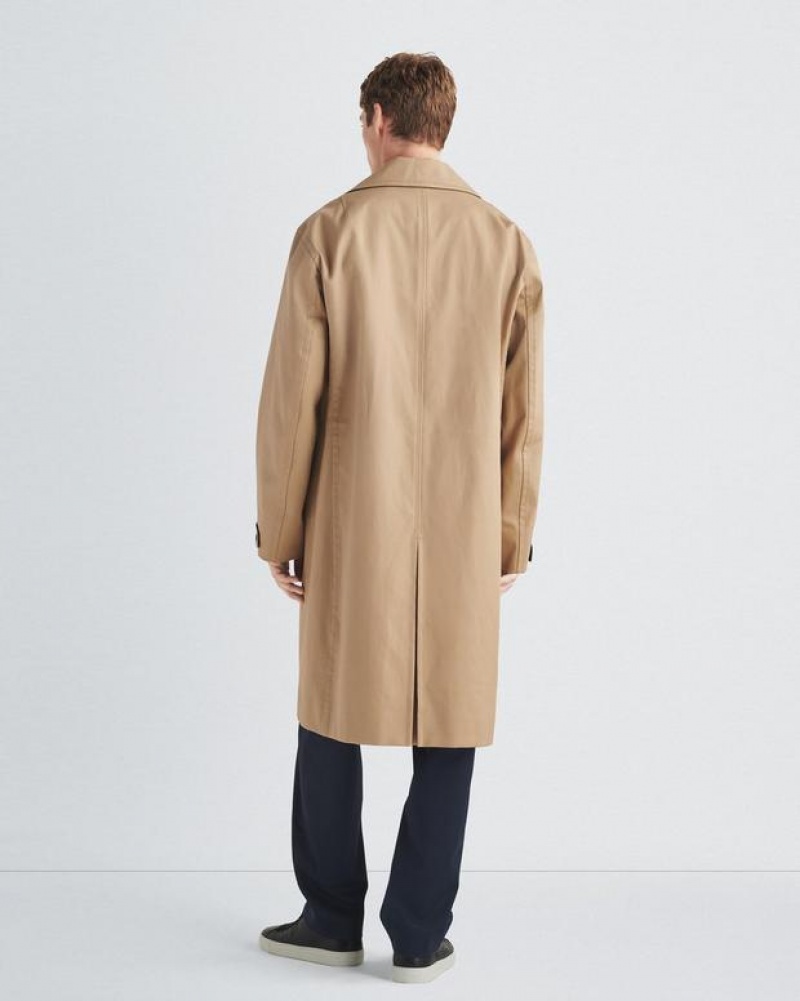 Men's Rag & Bone Slater Cotton Trench Relaxed Fit Coats Khaki | 806FCKJLT