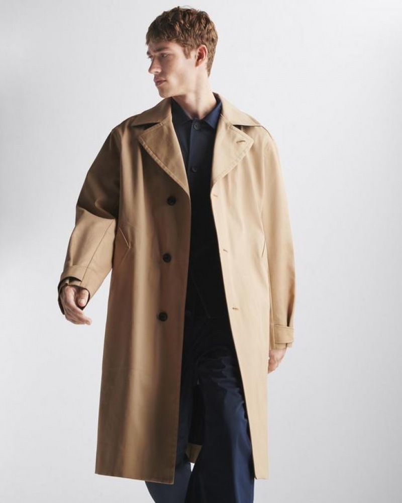 Men's Rag & Bone Slater Cotton Trench Relaxed Fit Coats Khaki | 806FCKJLT