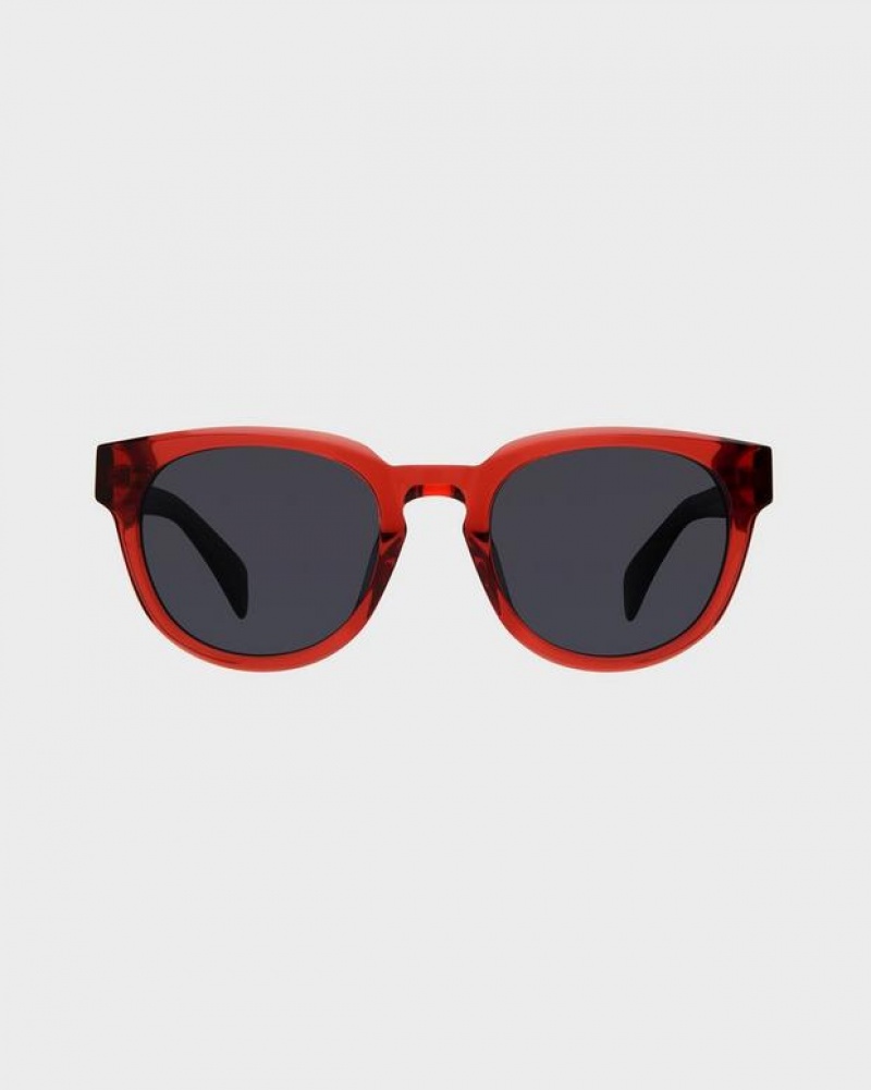 Men's Rag & Bone Slayton Oval Sunglasses Orange | 910AMVSRZ