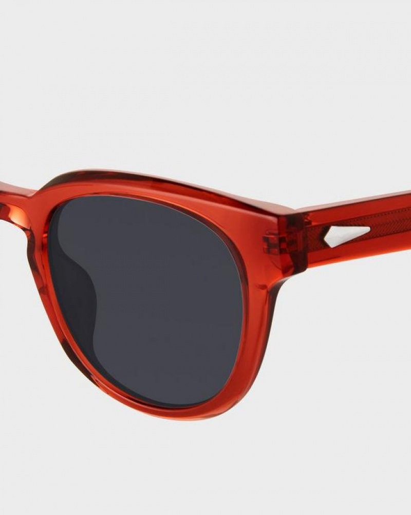 Men's Rag & Bone Slayton Oval Sunglasses Orange | 910AMVSRZ