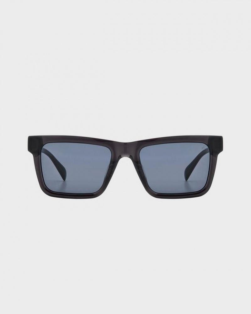 Men's Rag & Bone Warren Rectangular Sunglasses Grey | 796ZQEMFB