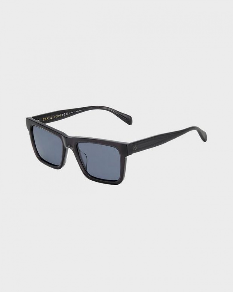 Men\'s Rag & Bone Warren Rectangular Sunglasses Grey | 796ZQEMFB