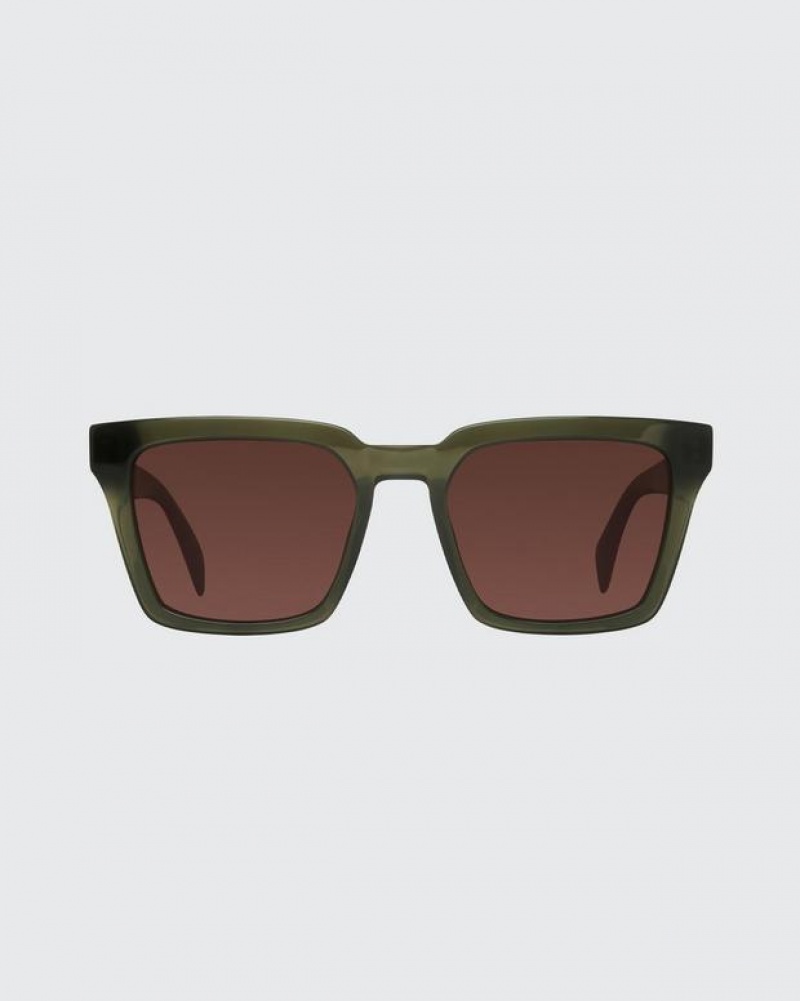 Men's Rag & Bone Zander Square Sunglasses Green | 670OHIGTJ